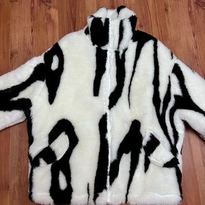 Black and White faux fur jacket